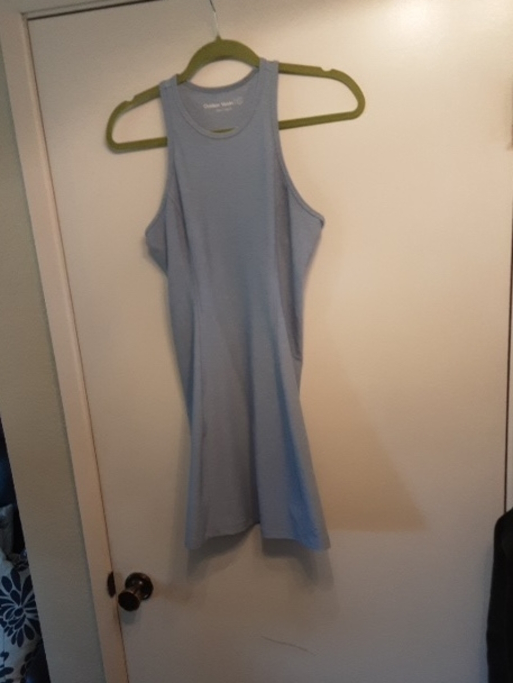 Outdoor Voices Light Blue Ribbed Racerback Mini Dress